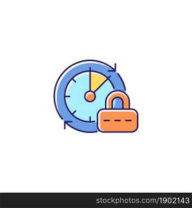 Change password RGB color icon. Data protection. Internet safety measures. Firewall settings. System security. Password management. Isolated vector illustration. Simple filled line drawing. Change password RGB color icon