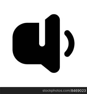 Change ringer volume black glyph ui icon. Turning sound down. Phone settings. User interface design. Silhouette symbol on white space. Solid pictogram for web, mobile. Isolated vector illustration. Change ringer volume black glyph ui icon