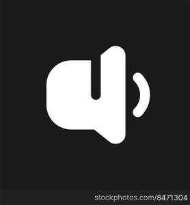 Change ringer volume dark mode glyph ui icon. Turning sound down. User interface design. White silhouette symbol on black space. Solid pictogram for web, mobile. Vector isolated illustration. Change ringer volume dark mode glyph ui icon