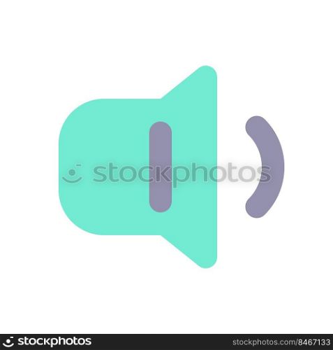 Change ringer volume flat color ui icon. Turning sound down. Phone settings. Music player button. Simple filled element for mobile app. Colorful solid pictogram. Vector isolated RGB illustration. Change ringer volume flat color ui icon