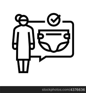 changing diapers line icon vector. changing diapers sign. isolated contour symbol black illustration. changing diapers line icon vector illustration