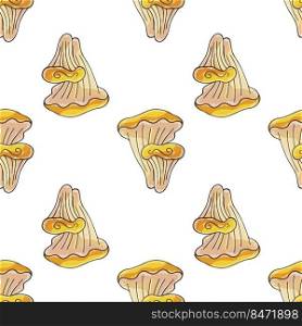 Chanterelles. Seamless pattern with mushrooms. Illustration in hand draw style. Autumn mood. Illustration in hand draw style. Seamless pattern