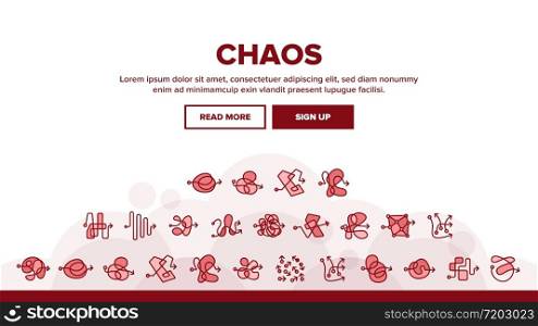 Chaos Arrow Movement Landing Web Page Header Banner Template Vector. Confused Complicated Way As Chaos Or Problem, Chaotic Direction, Negative Space Illustrations. Chaos Arrow Movement Landing Header Vector