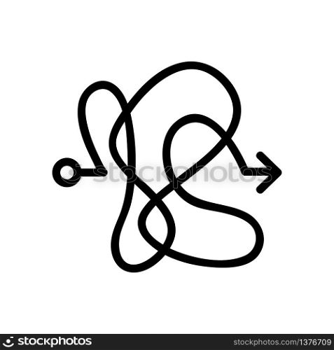 chaotic movement icon vector. chaotic movement sign. isolated contour symbol illustration. chaotic movement icon vector outline illustration
