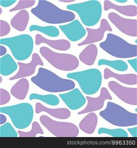 chaotic pattern of seamless blue spots on a white background. Fashionable textile prints and decorative panels are used in the modern interior. Vector seamless pattern Eps 10