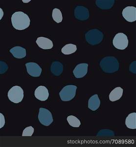 Chaotic pebble seamless pattern on black background. Abstract geometric dotted texture. Random stones wallpaper. Vector illustration. Pebble seamless pattern. Random stones wallpaper illustration