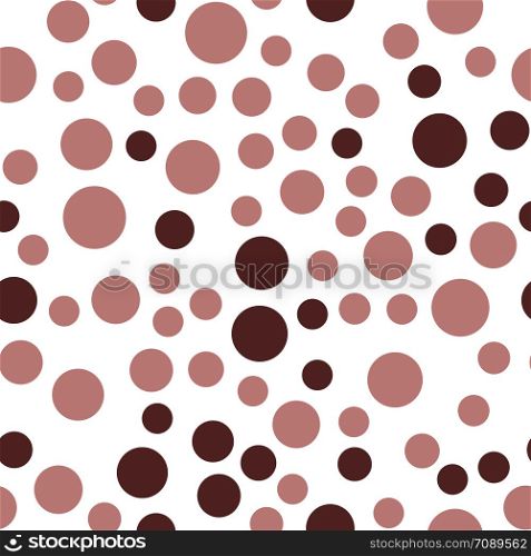 Chaotic pink circles seamless pattern. Minimalistic elements wallpaper. Simple background. Vector illustration. Abstract simple circles seamless pattern. Minimalistic elements wallpaper.