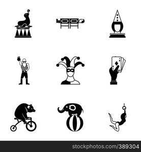 Chapiteau icons set. Simple illustration of 9 chapiteau vector icons for web. Chapiteau icons set, simple style