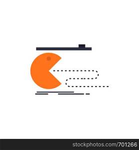 Character, computer, game, gaming, pacman Flat Color Icon Vector