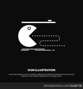Character, computer, game, gaming, pacman Icon. glyph vector symbol for UI and UX, website or mobile application. Vector EPS10 Abstract Template background