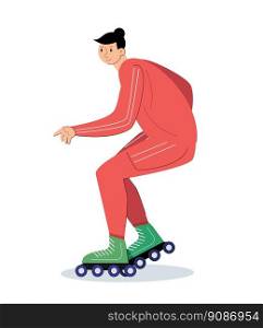 character people with roller skate vector illustration 