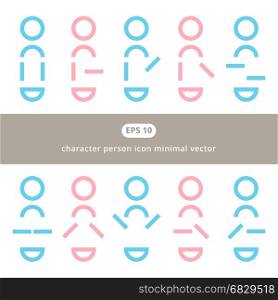 character person flat icon minimal design vector for business