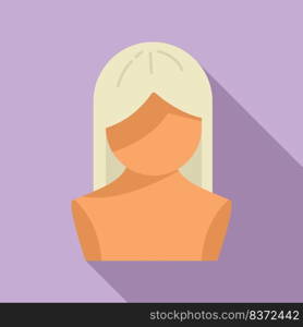 Character wig icon flat vector. Hair style. Short beauty. Character wig icon flat vector. Hair style