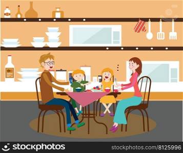 Characters Family at Dining Table