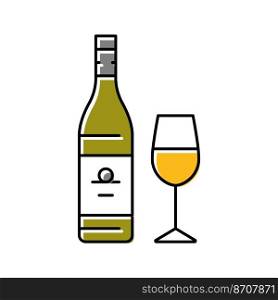 chardonnay white wine color icon vector. chardonnay white wine sign. isolated symbol illustration. chardonnay white wine color icon vector illustration
