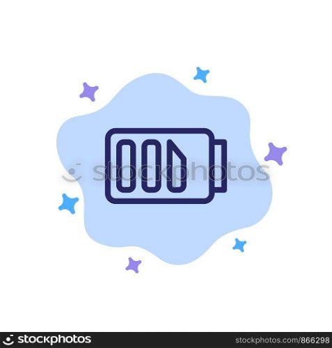 Charge, Battery, Electricity, Simple Blue Icon on Abstract Cloud Background