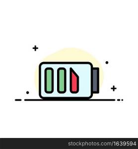 Charge, Battery, Electricity, Simple  Business Flat Line Filled Icon Vector Banner Template