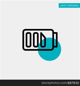 Charge, Battery, Electricity, Simple turquoise highlight circle point Vector icon