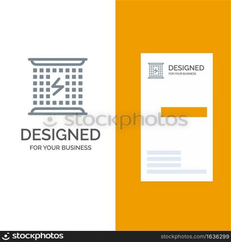 Charge, Charging, Electricity, Electromagnetic, Energy Grey Logo Design and Business Card Template