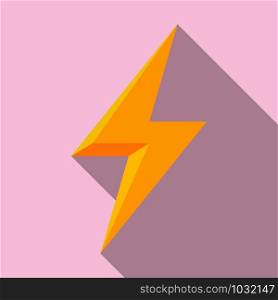 Charge lightning bolt icon. Flat illustration of charge lightning bolt vector icon for web design. Charge lightning bolt icon, flat style