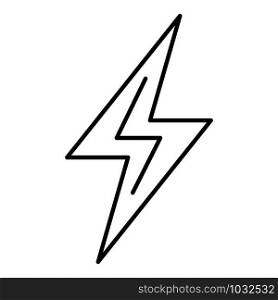 Charge lightning bolt icon. Outline charge lightning bolt vector icon for web design isolated on white background. Charge lightning bolt icon, outline style