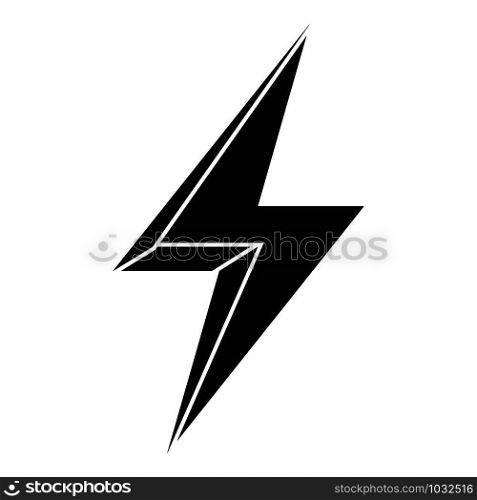 Charge lightning bolt icon. Simple illustration of charge lightning bolt vector icon for web design isolated on white background. Charge lightning bolt icon, simple style
