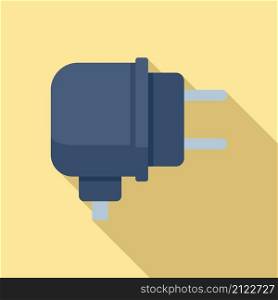 Charger adapter icon flat vector. Battery charge. Cell mobile. Charger adapter icon flat vector. Battery charge