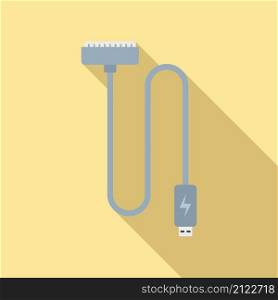 Charger cable icon flat vector. Phone battery. Cell mobile. Charger cable icon flat vector. Phone battery