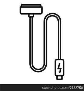 Charger cable icon outline vector. Phone battery. Cell mobile. Charger cable icon outline vector. Phone battery