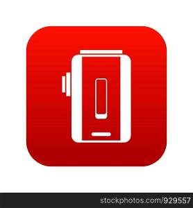 Charger icon digital red for any design isolated on white vector illustration. Charger icon digital red