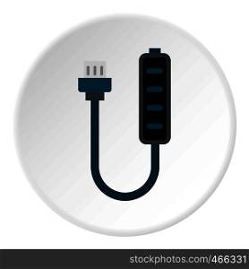 Charger icon in flat circle isolated on white background vector illustration for web. Charger icon circle