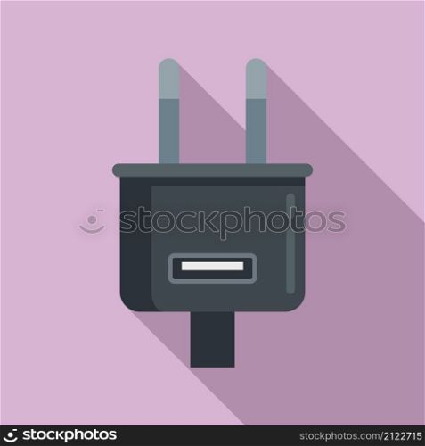 Charger plug icon flat vector. Charge phone. Cell mobile. Charger plug icon flat vector. Charge phone