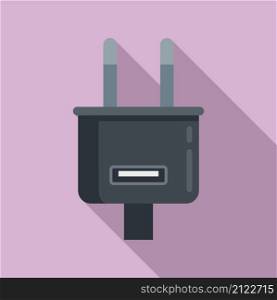 Charger plug icon flat vector. Charge phone. Cell mobile. Charger plug icon flat vector. Charge phone
