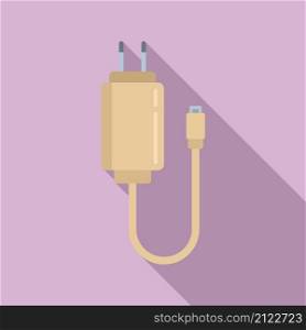Charger plug icon flat vector. Phone charge. Smartphone energy. Charger plug icon flat vector. Phone charge