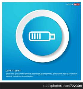 Charging battery icon . Battery icon Abstract Blue Web Sticker Button - Free vector icon
