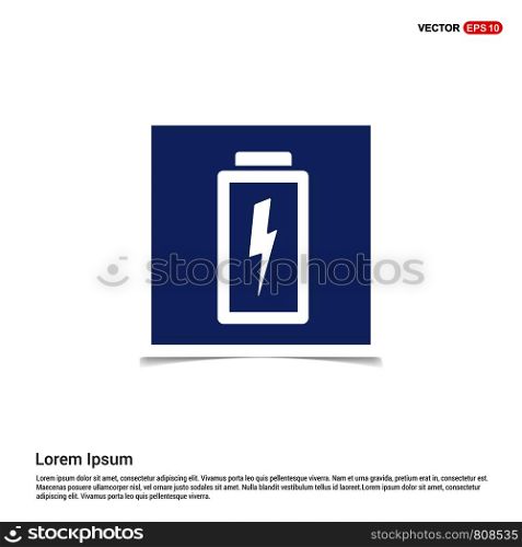 Charging battery icon . Battery icon - Blue photo Frame