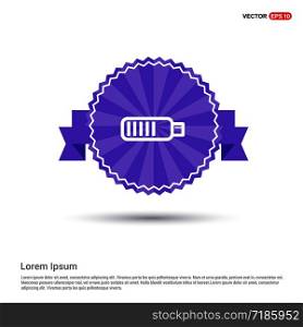 Charging battery icon . Battery icon - Purple Ribbon banner