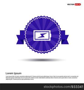 Charging battery icon - Purple Ribbon banner