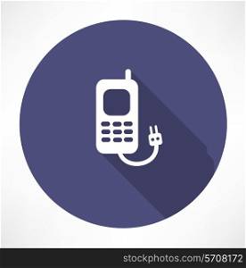 charging the phone concept. Flat modern style vector illustration