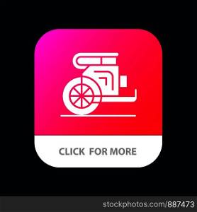 Chariot, Horses, Old, Prince, Greece Mobile App Button. Android and IOS Glyph Version
