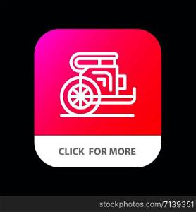 Chariot, Horses, Old, Prince, Greece Mobile App Button. Android and IOS Line Version