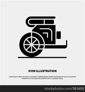 Chariot, Horses, Old, Prince, Greece solid Glyph Icon vector