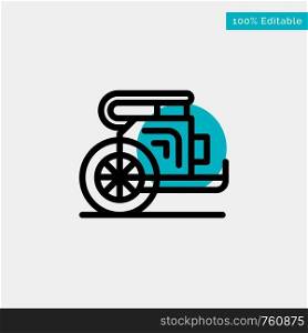 Chariot, Horses, Old, Prince, Greece turquoise highlight circle point Vector icon