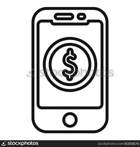 Charitable smartphone icon outline vector. Donate help. Hand giving. Charitable smartphone icon outline vector. Donate help