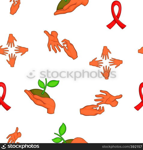 Charity and donation pattern. Cartoon illustration of charity and donation vector pattern for web. Charity and donation pattern, cartoon style