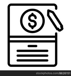 Charity document icon outline vector. Help support. Social help. Charity document icon outline vector. Help support