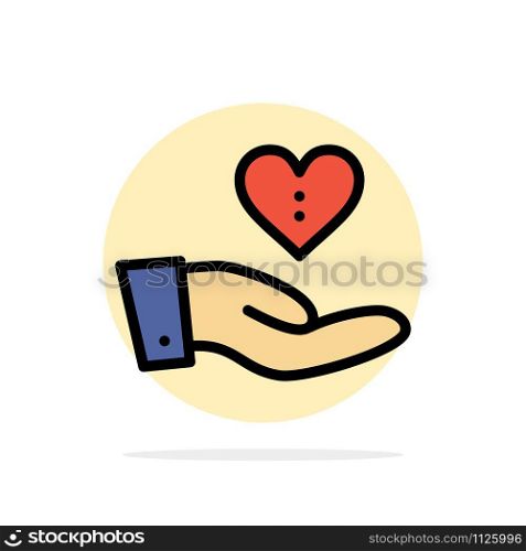 Charity, Donation, Giving, Hand, Love Abstract Circle Background Flat color Icon