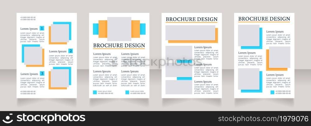 Charity foundation blank brochure layout design. Donation information. Vertical poster template set with empty copy space for text. Premade corporate reports collection. Editable flyer paper pages. Charity foundation blank brochure layout design