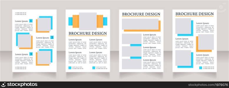 Charity foundation blank brochure layout design. Donation information. Vertical poster template set with empty copy space for text. Premade corporate reports collection. Editable flyer paper pages. Charity foundation blank brochure layout design