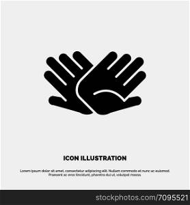 Charity, Hands, Help, Helping, Relations solid Glyph Icon vector
